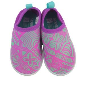 Speedo Kids Water Shoes Aqua Socks Slip On Pink‎ Green Tribal Print Size S